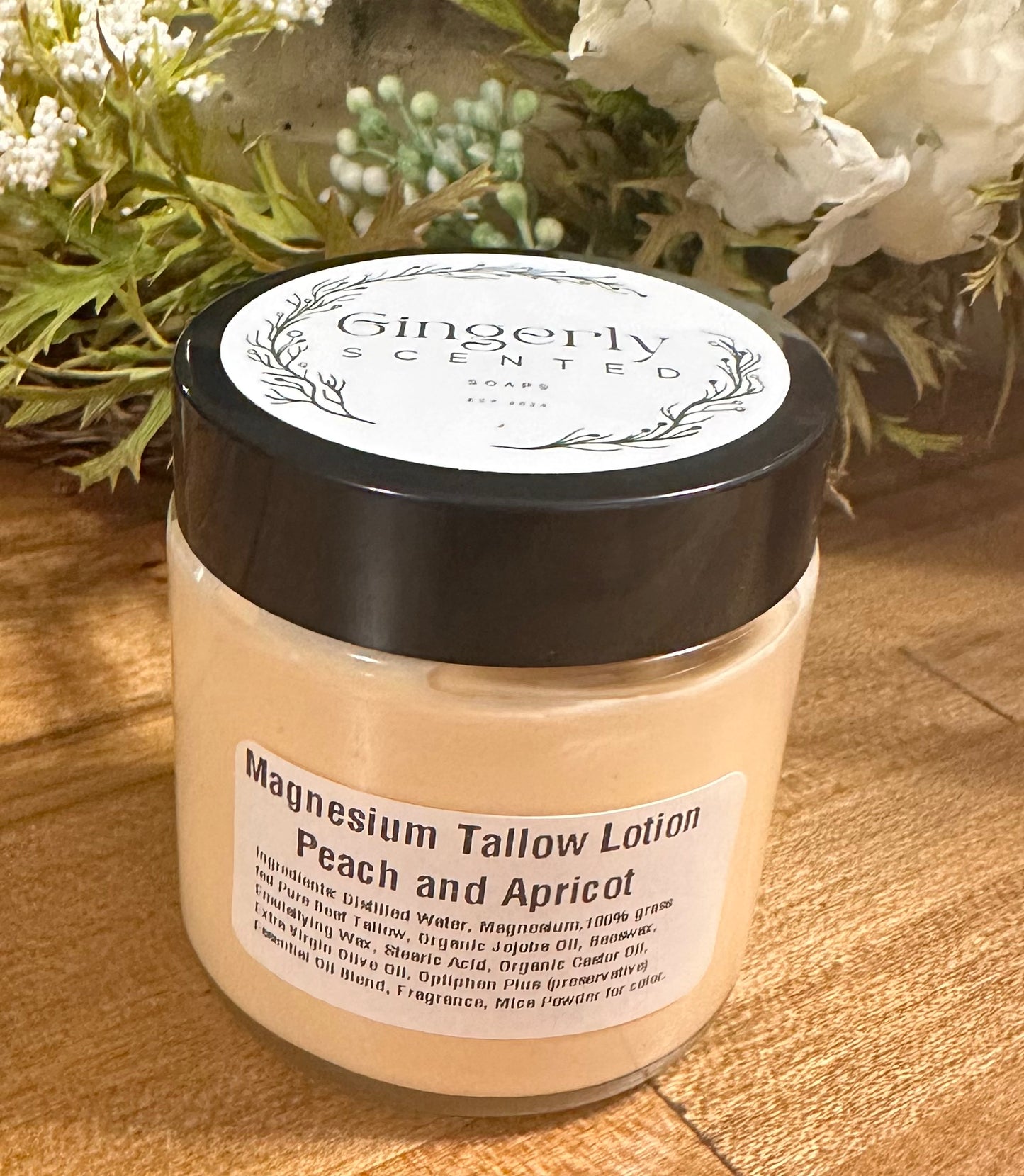 Magnesium Tallow Lotion in Peach and Apricot